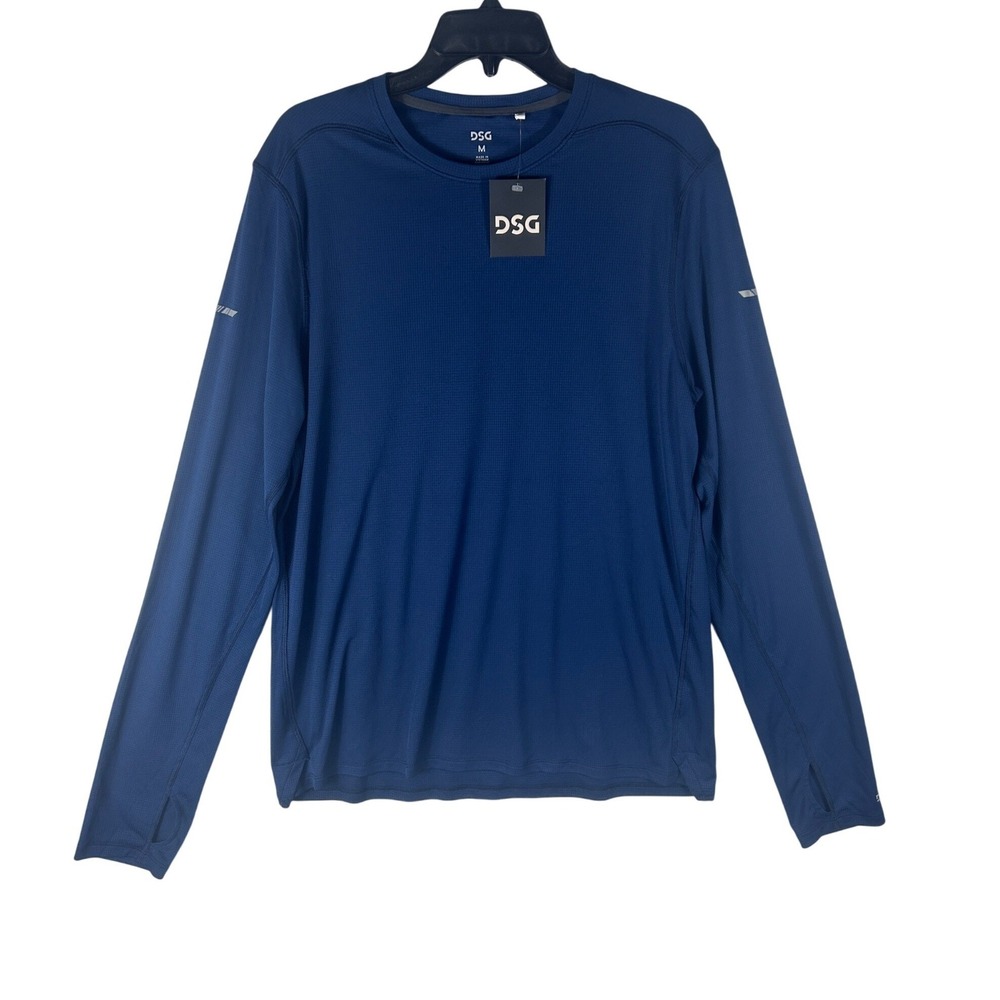 DSG Mens Stride Long Sleeve Run Tee University Navy Blue Medium NWT CKP20170CN